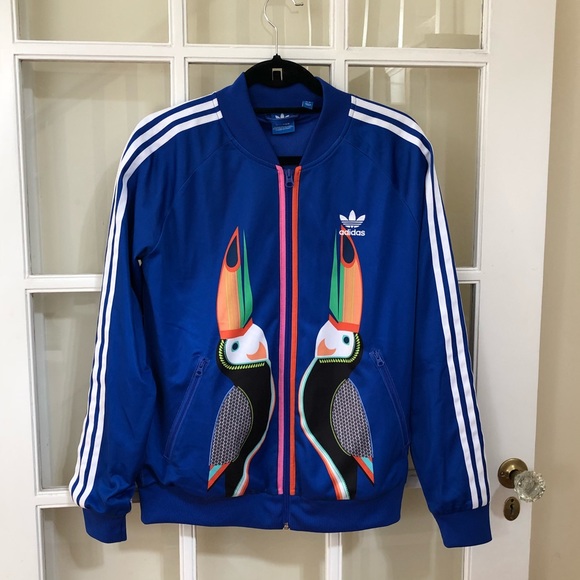 adidas supergirl track jacket blue